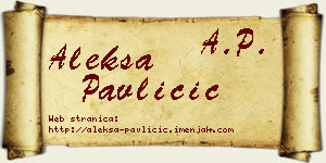 Aleksa Pavličić vizit kartica